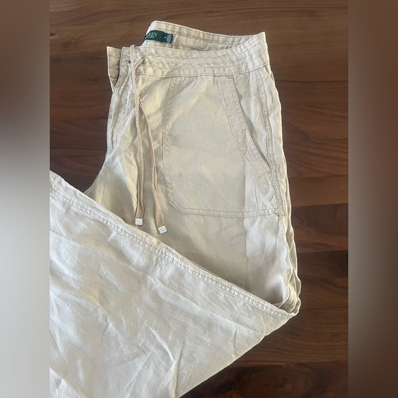 Lauren Ralph Lauren Plus Size LINEN WIDE -LEG PANTS WOMEN 14 - Picture 1 of 13